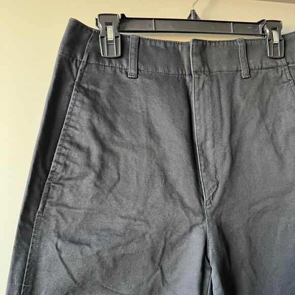 Uniqlo U Pants Women 8 Black Cotton Wide Leg High Rise Chino Casual Wear Classic - Picture 5 of 16